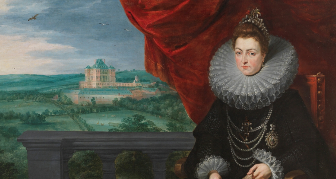 Detalle de La infanta Isabel Clara Eugenia. Pedro Pablo Rubens y Jan Brueghel el Viejo. Museo Nacional del Prado