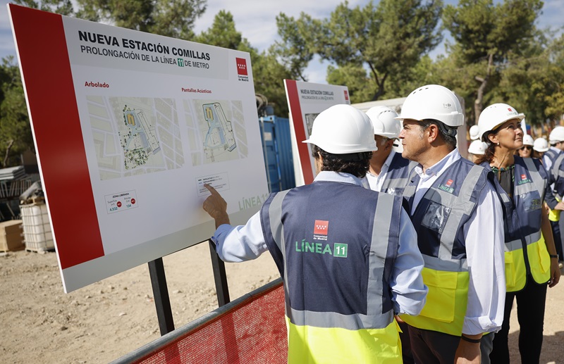 construcción de la nueva estación de Metro Comilla