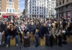 cien cajones flamencos en la plaza de Callao