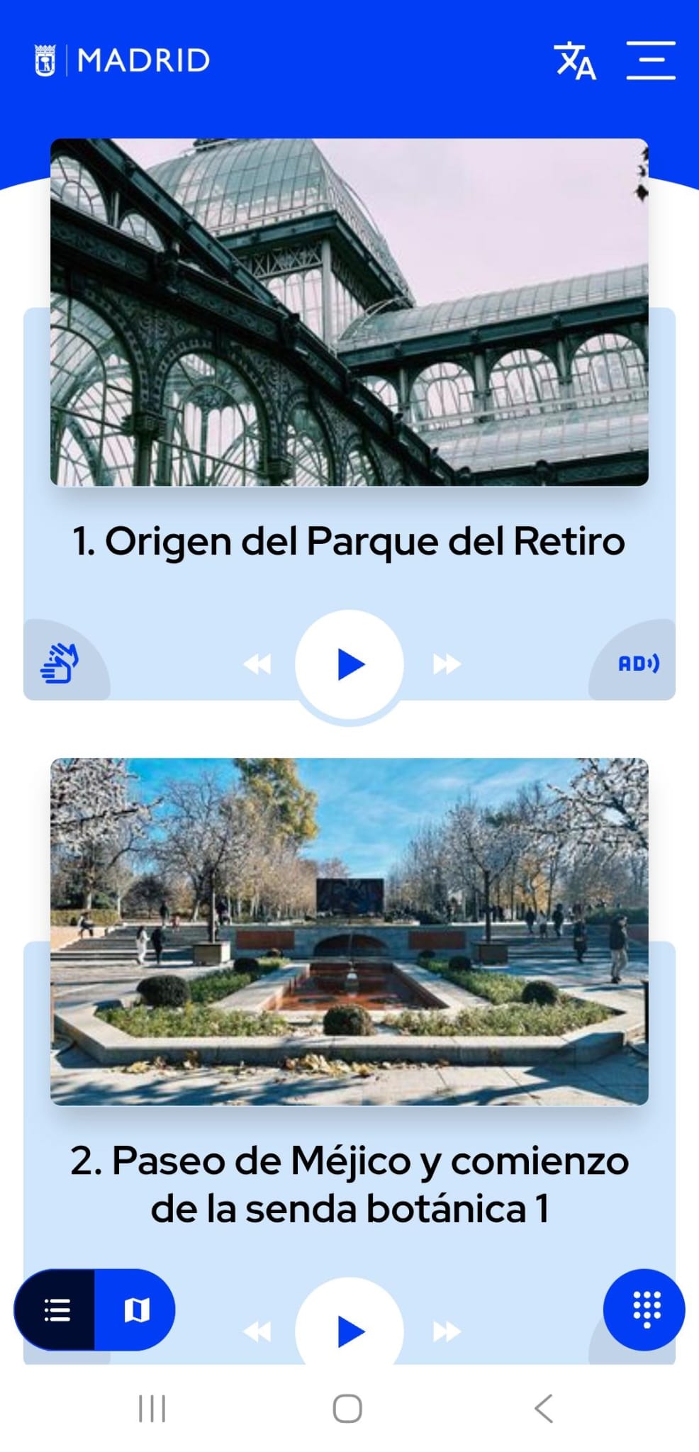 El Retiro y otros 20 parques de la ciudad estrenan audioguías